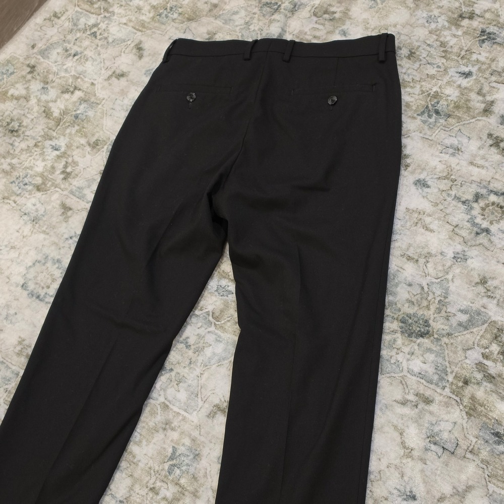 Kenneth Cole Reaction Mens Black Slim Fit Dress Pants Trousers 32x32